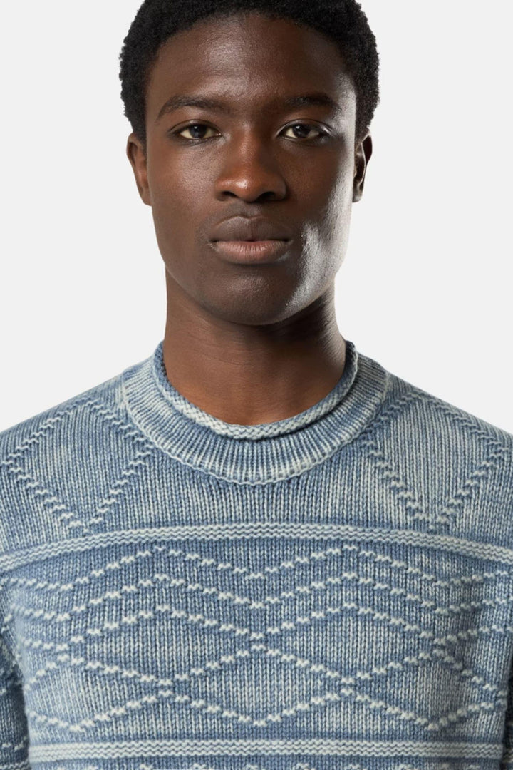 5100001 Loose-fit mock-neck jumper Avio Blue