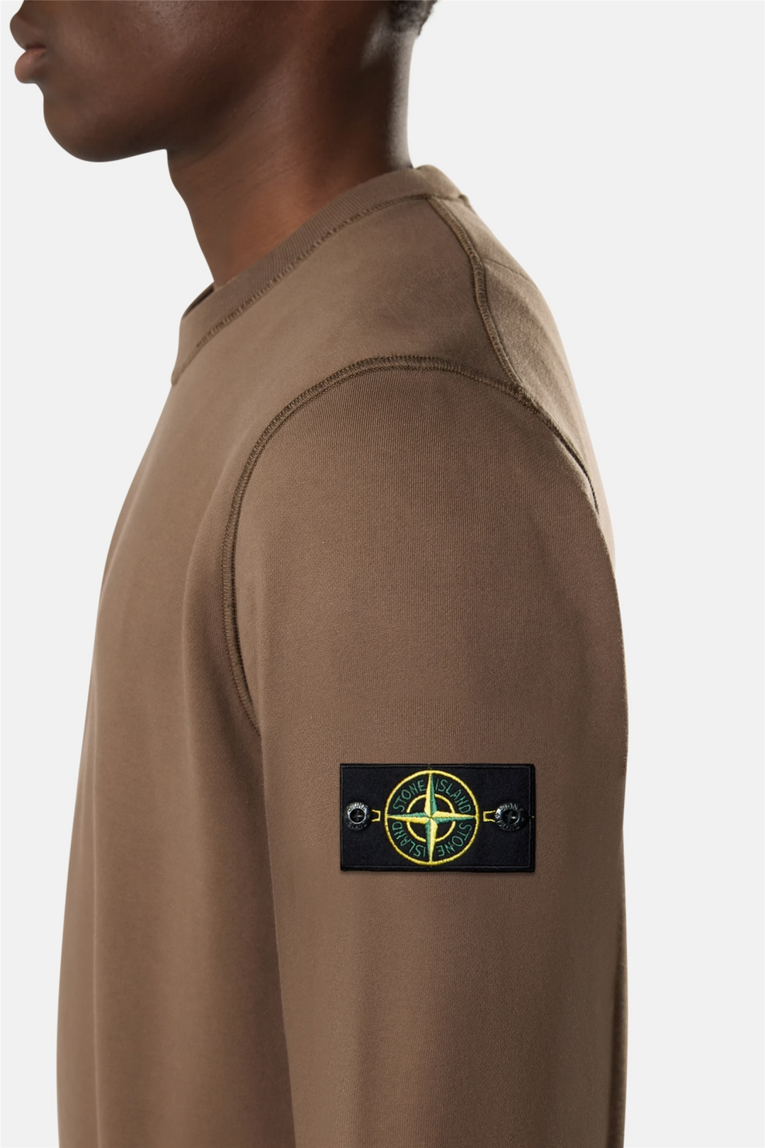 6100060 Organic Cotton Fleece Regular-fit Crewneck Brown