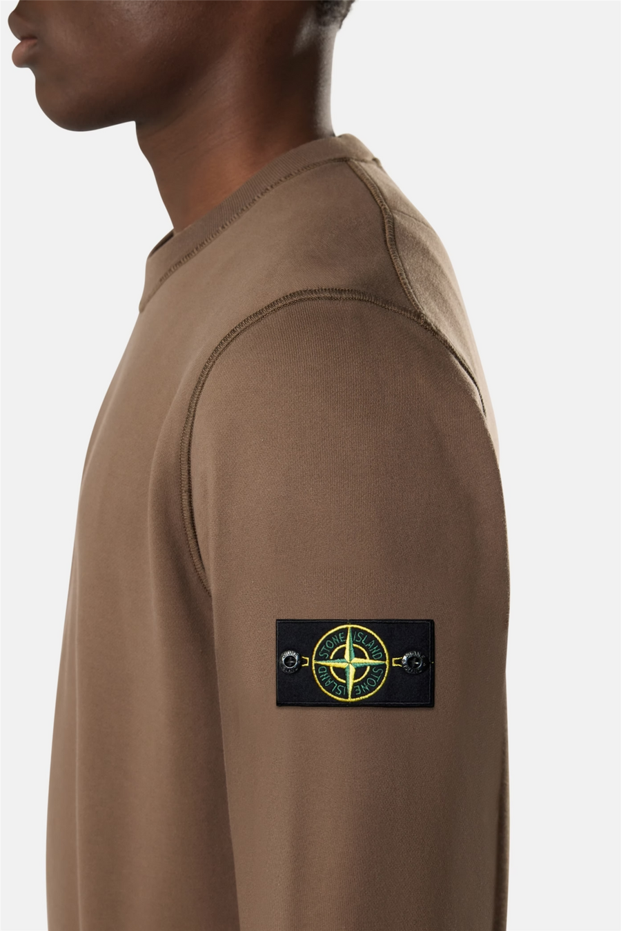 6100060 Organic Cotton Fleece Regular-fit Crewneck Brown
