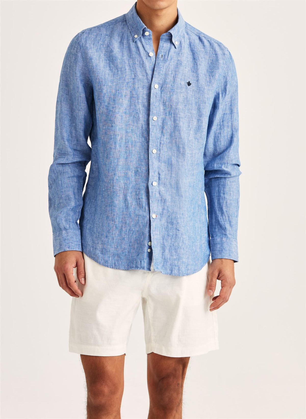 Douglas Classic Fit Linen Shirt Blue