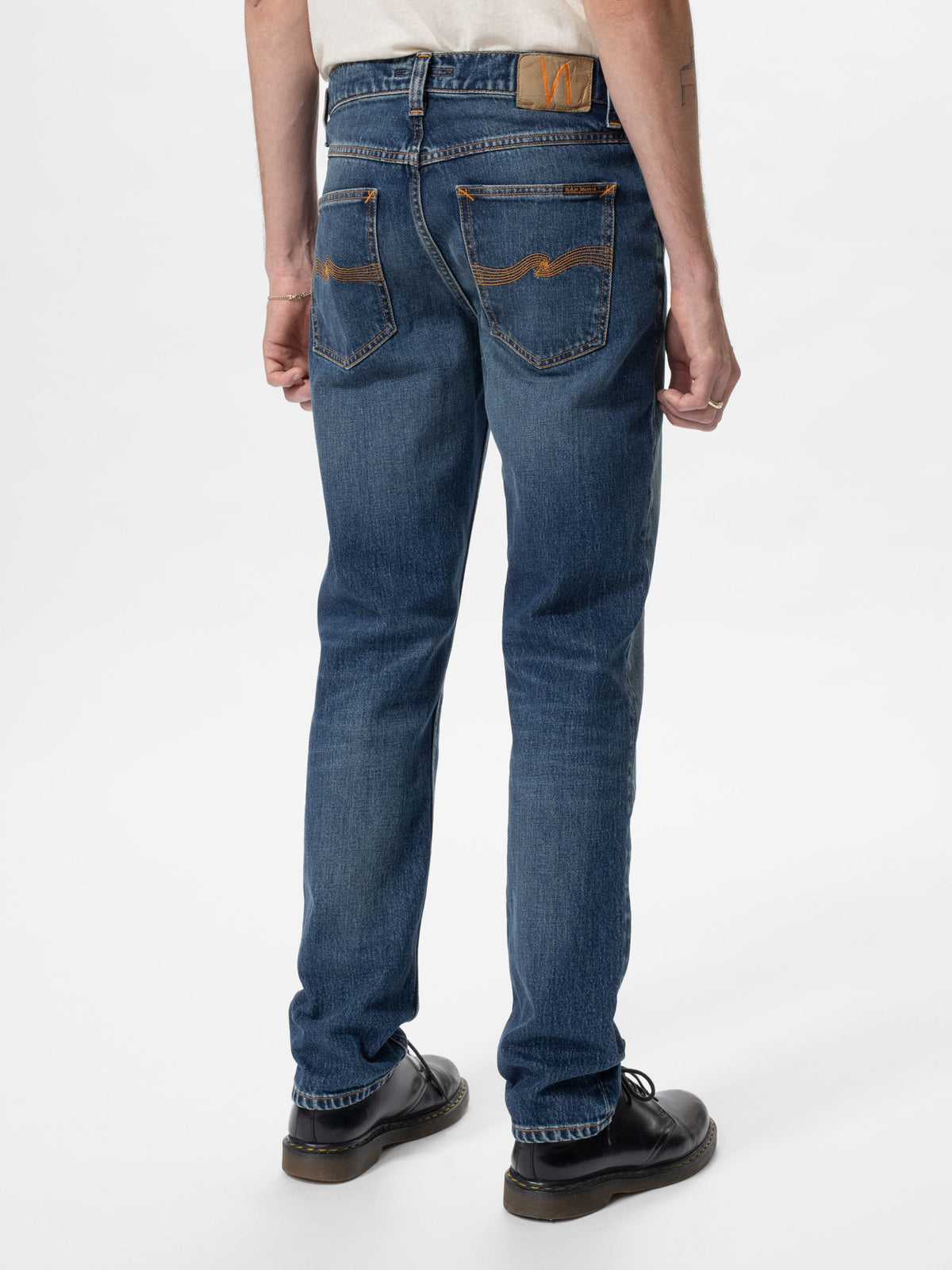 Solid Ollie Slim Fit Jeans Wild Blue - modellbilde bakfra