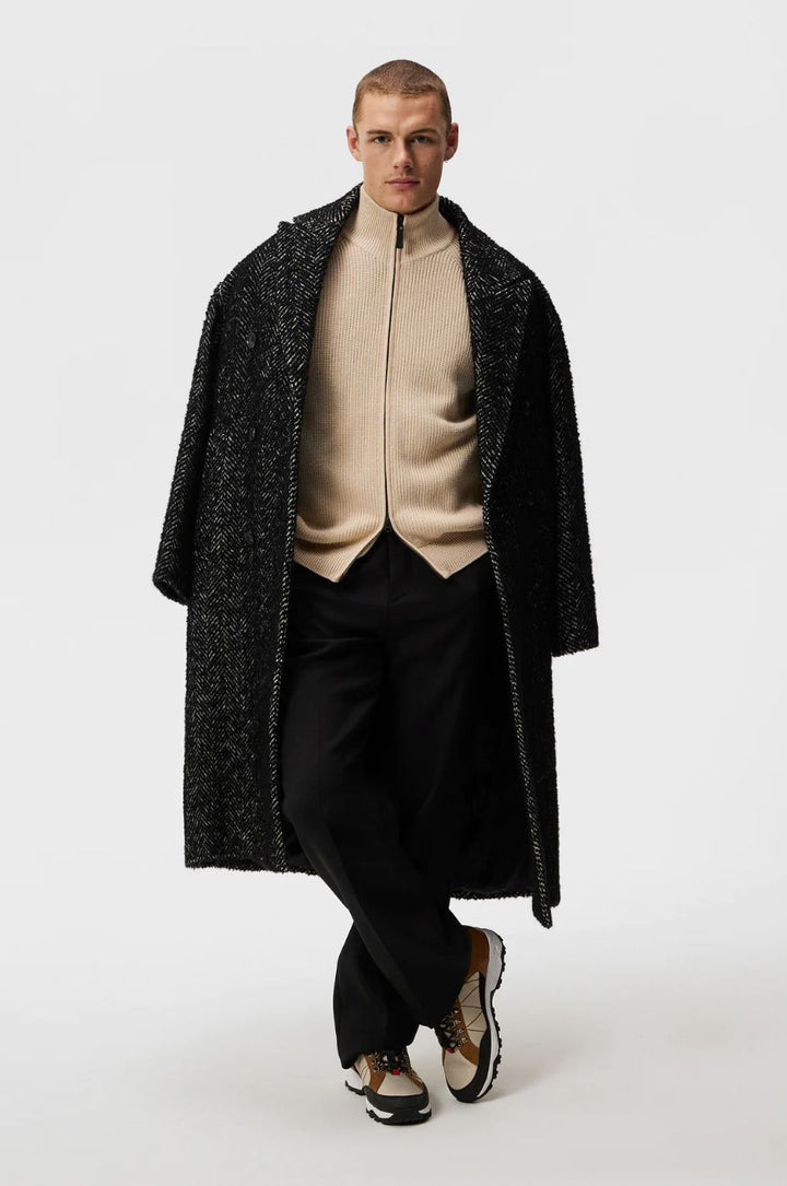 Kyler Wool Blend Zip Oyster Grey-J.Lindeberg-Bogartstore