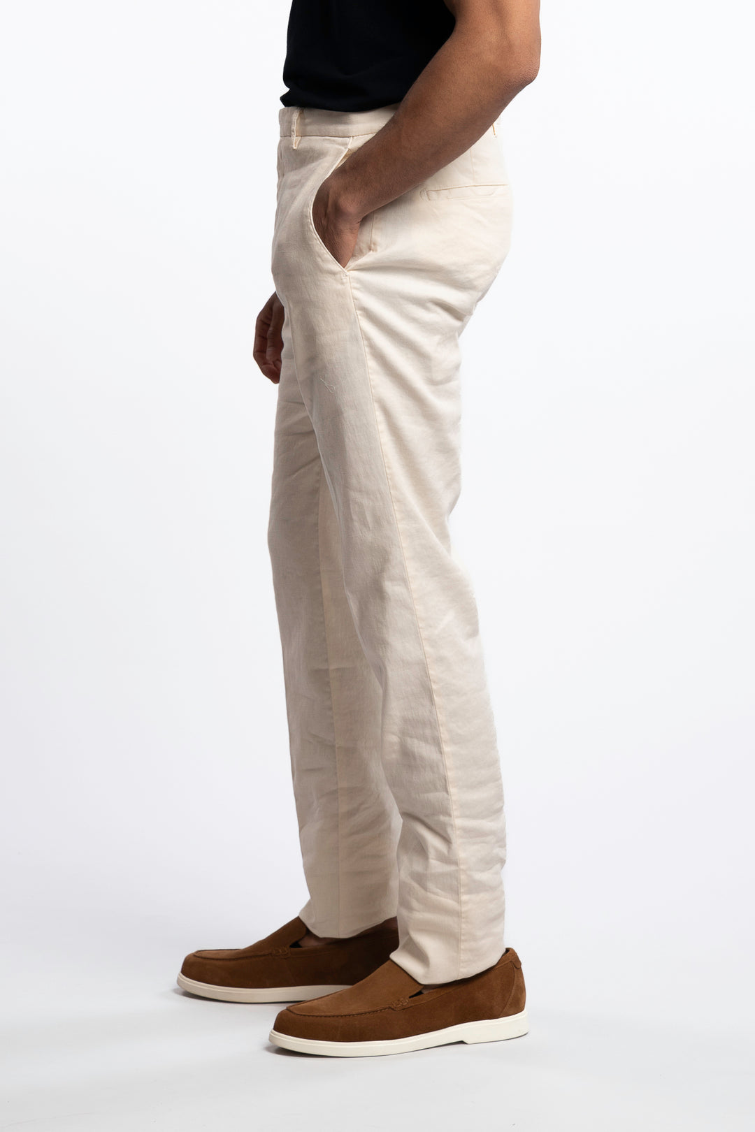 Vulcano Cotton/Linen Chinos Ecru