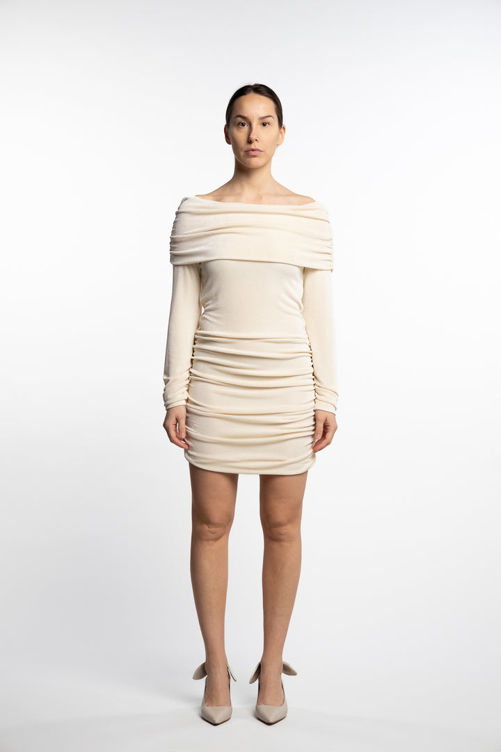 Turn Up Dress Short- Cream