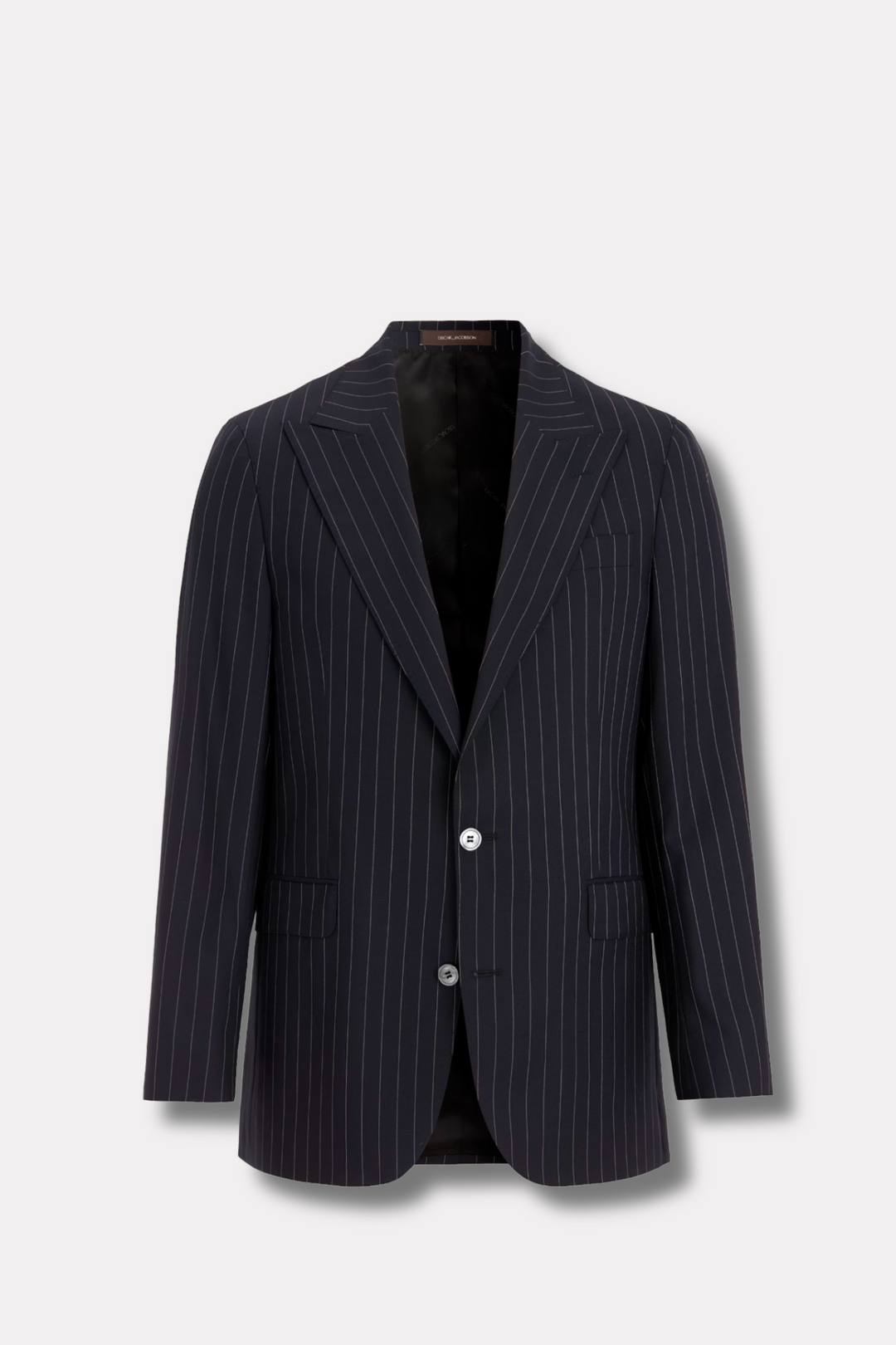 Faldo Regular Fit Wool Pinstripe Blazer Black