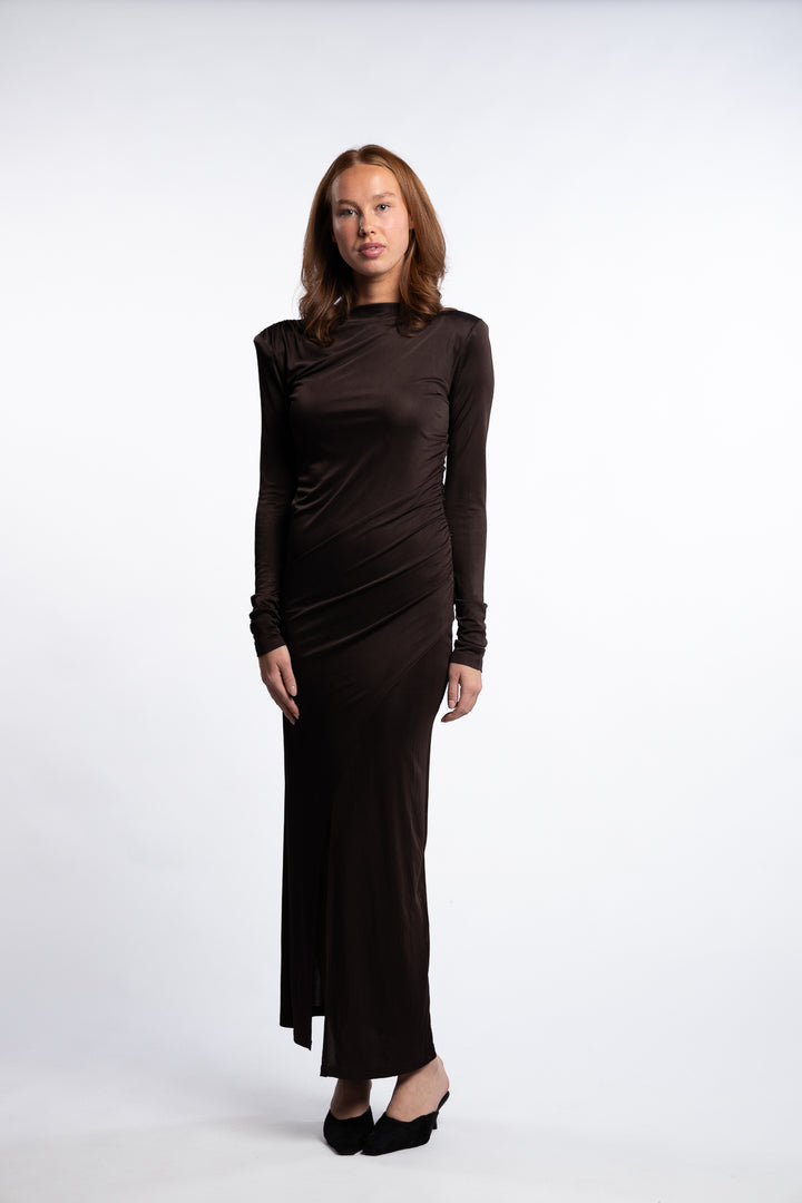 San Dona Dress- Brown