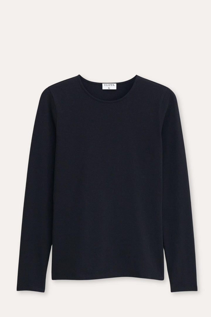 Cotton Stretch Long Sleeve- Black