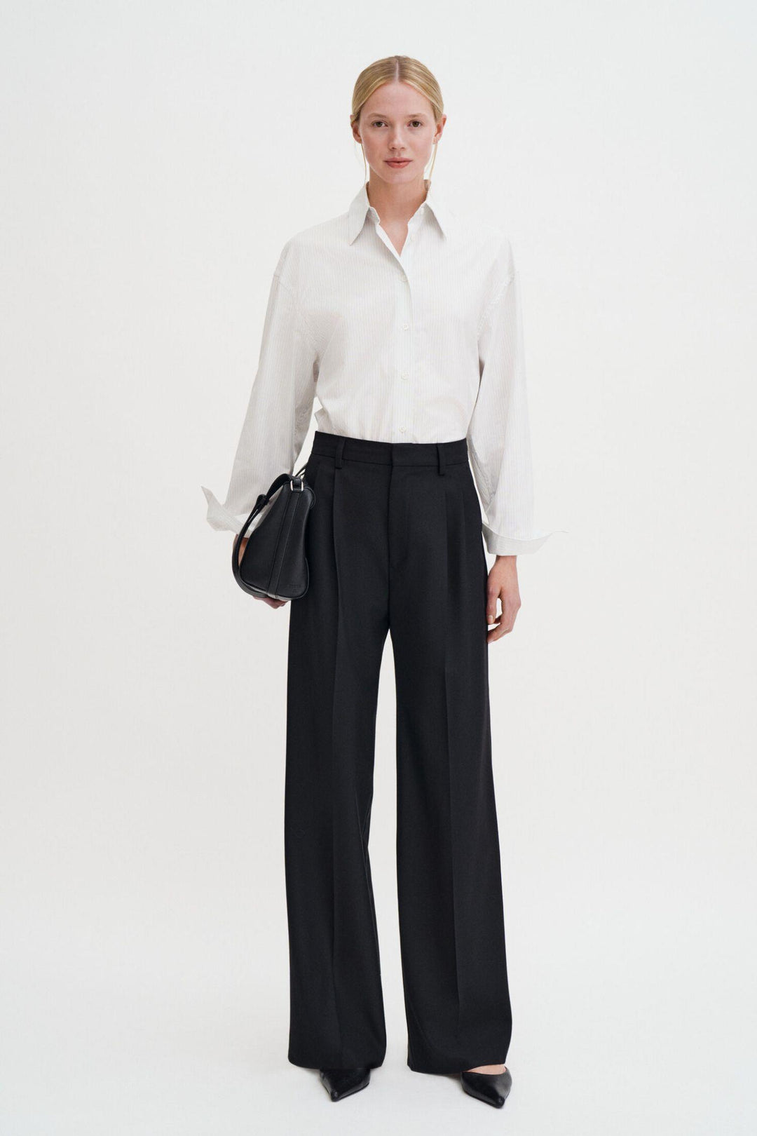 Darcey Wool Trousers- Black