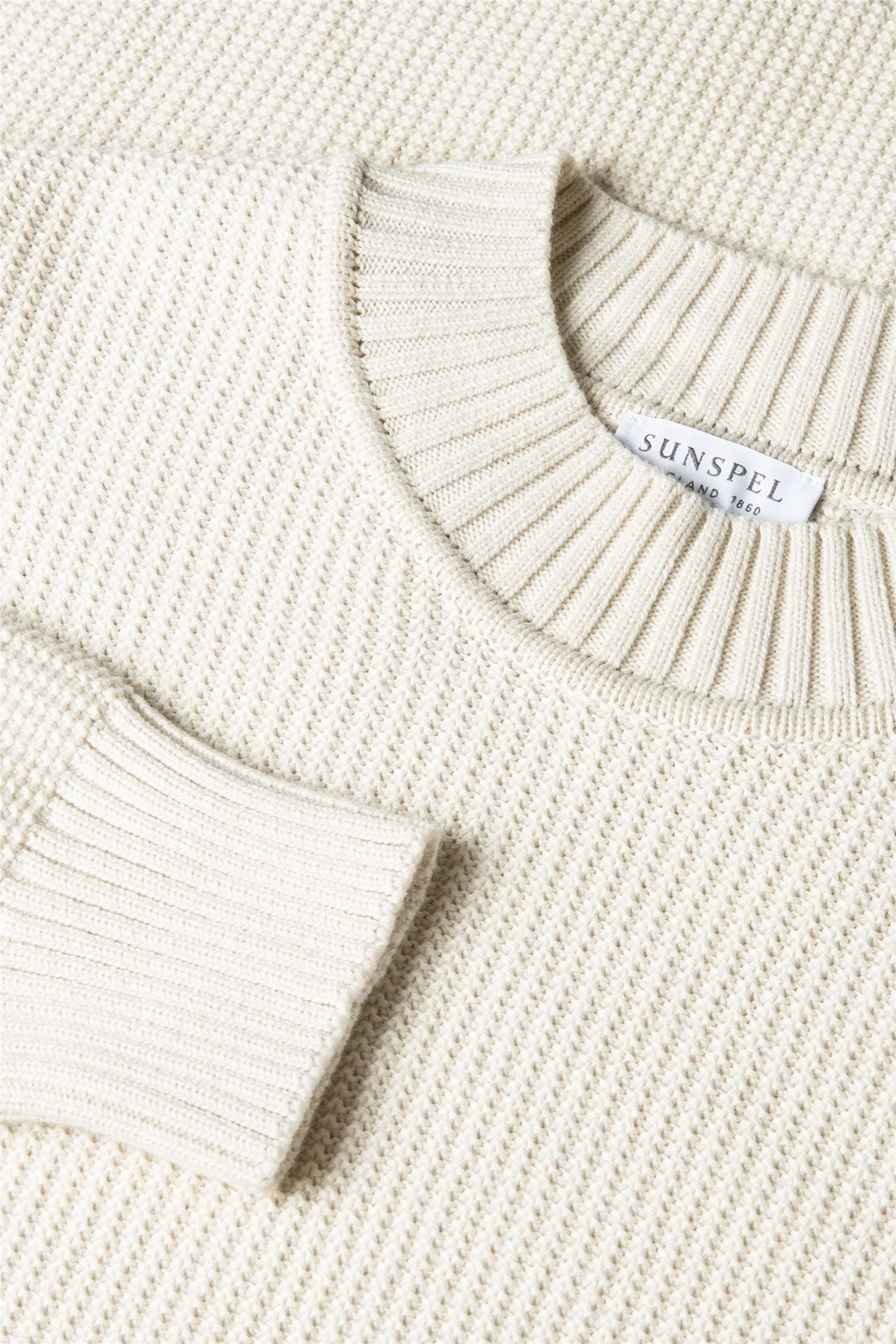 Cotton Crew Neck Jumper Ecru