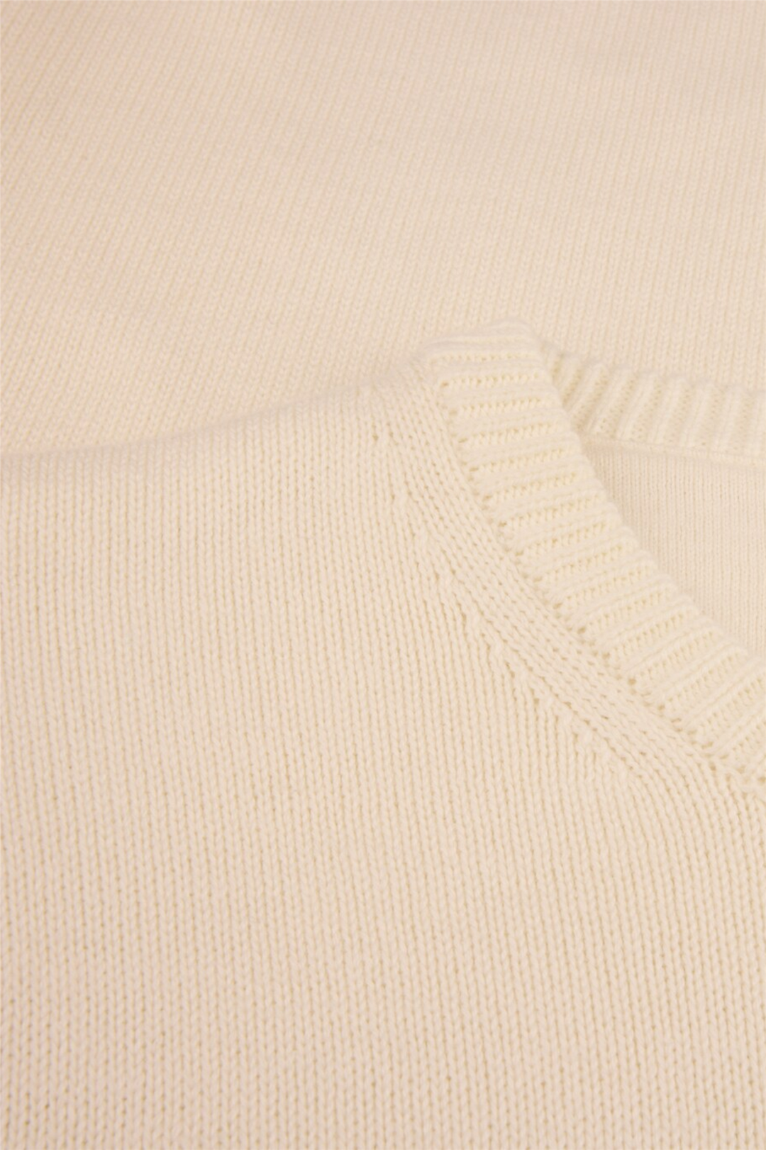 Sweater Knitted Crew Neck Organic Cotton Off-White