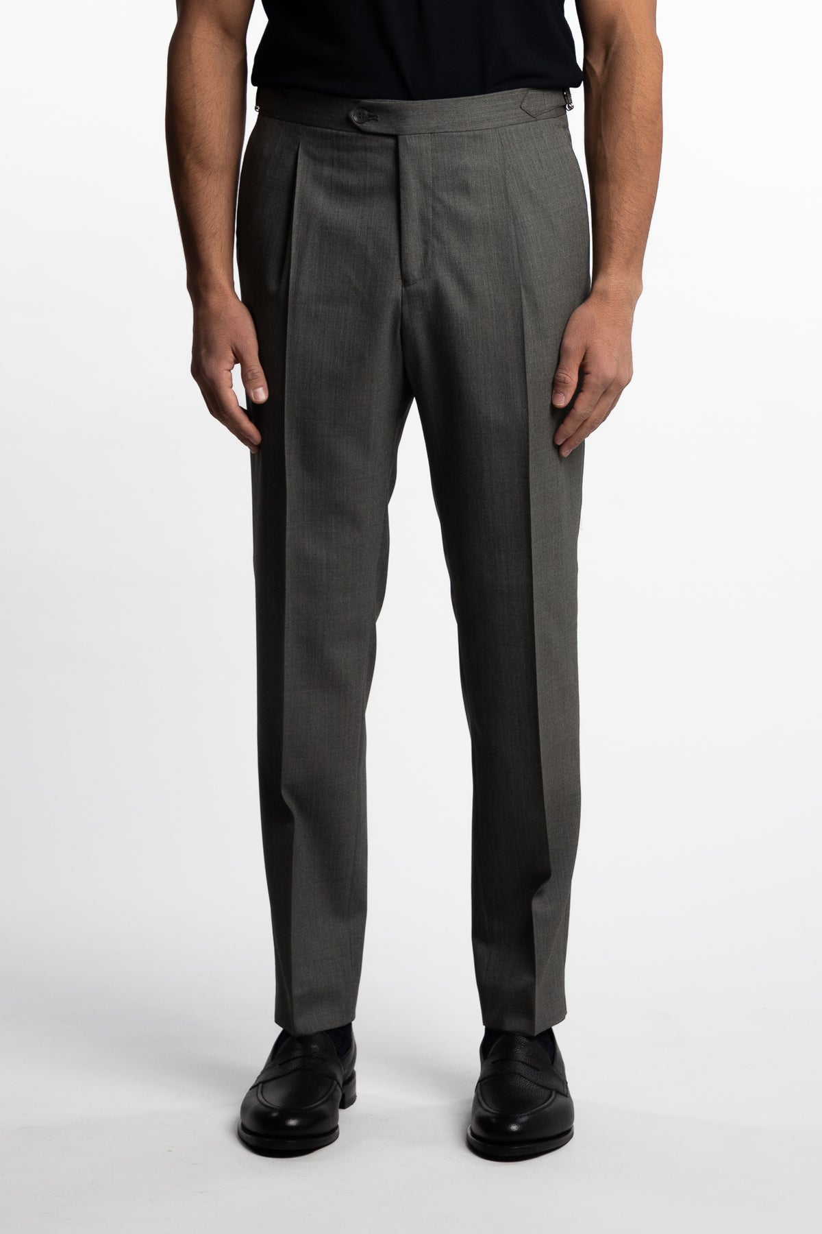 Prato Pleated Wool Trouser Mint Green