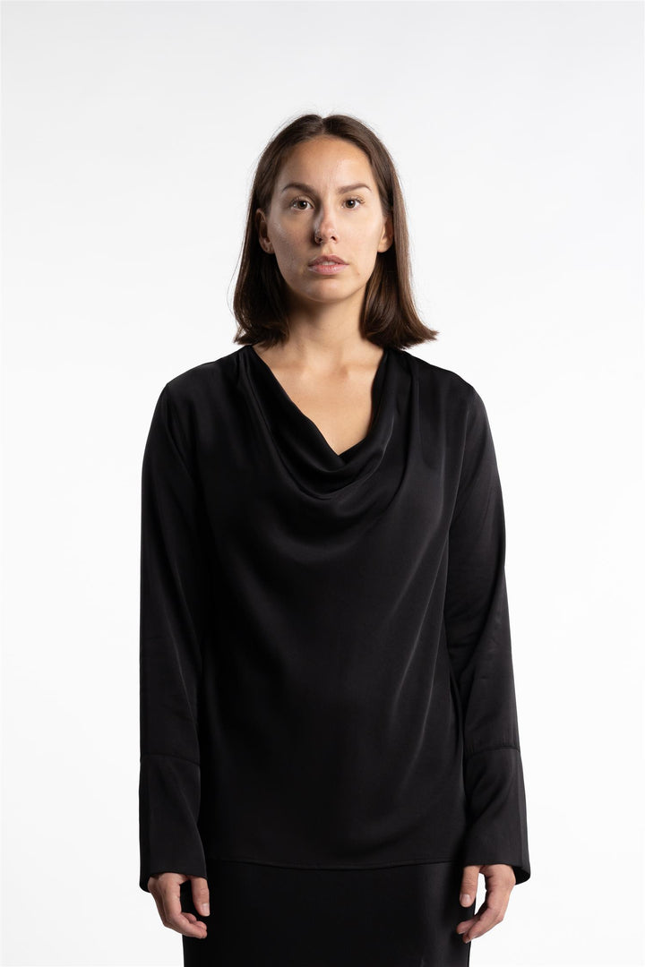 Zia Silk Blouse- Black