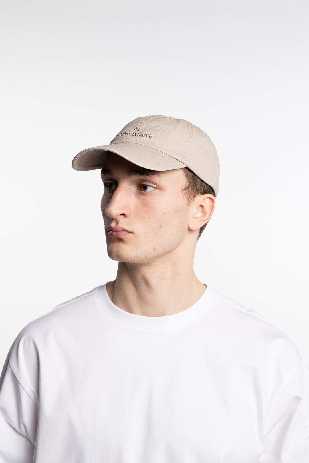 Baseball Cap With Compass Logo Beige