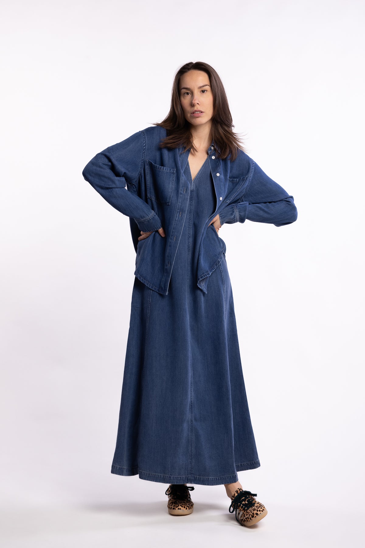 Saskylar Dress 15645 - Medium Denim Blue