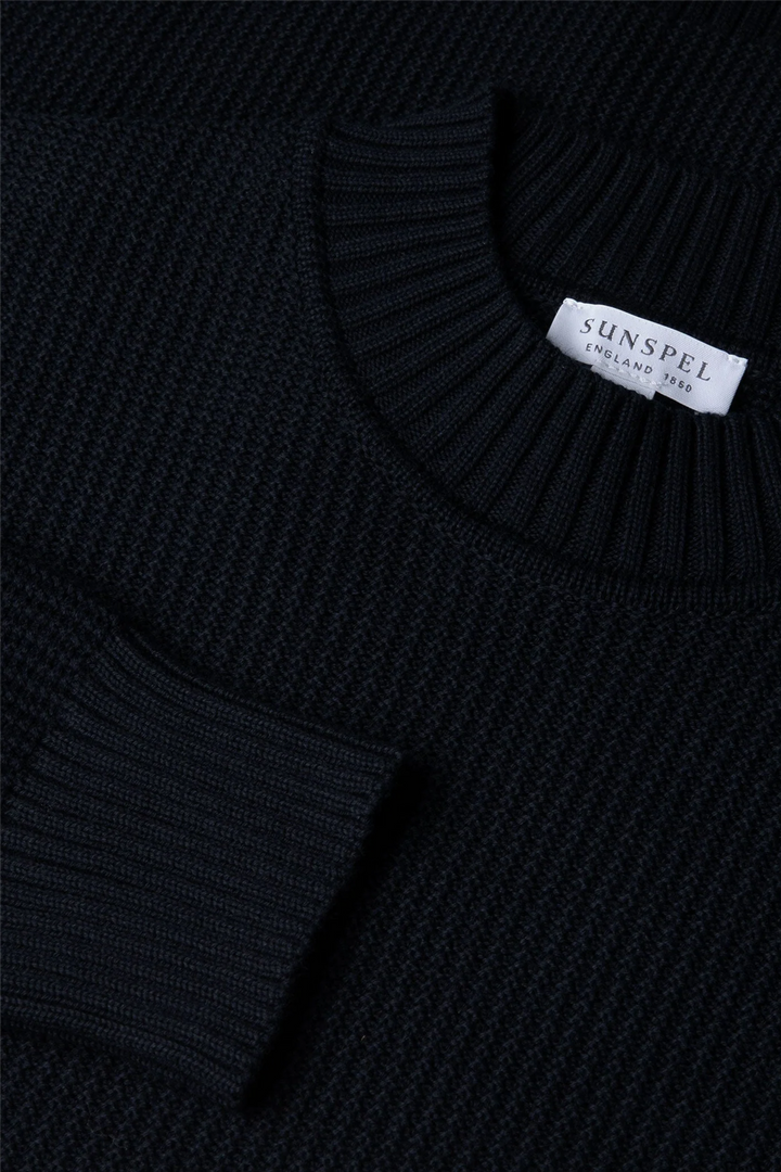 Cotton Crew Neck Jumper Navy