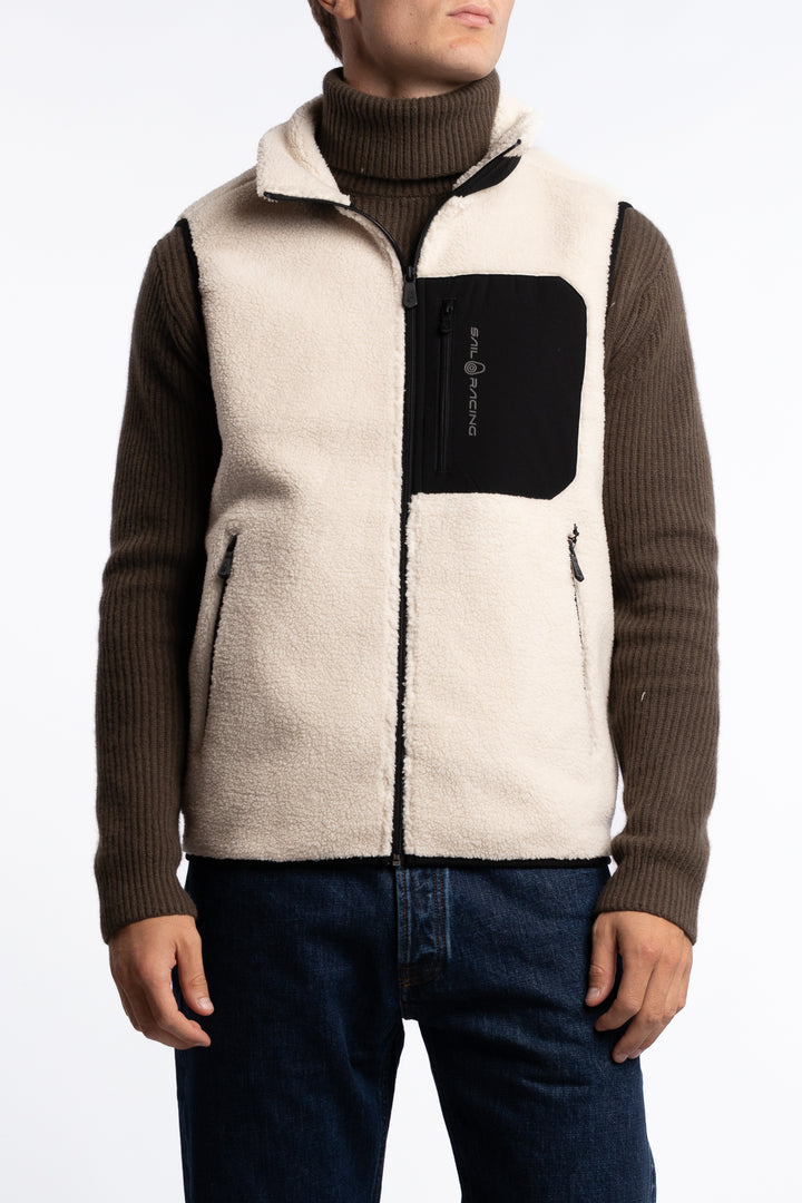 Bowman Pile Zip Vest Ivory