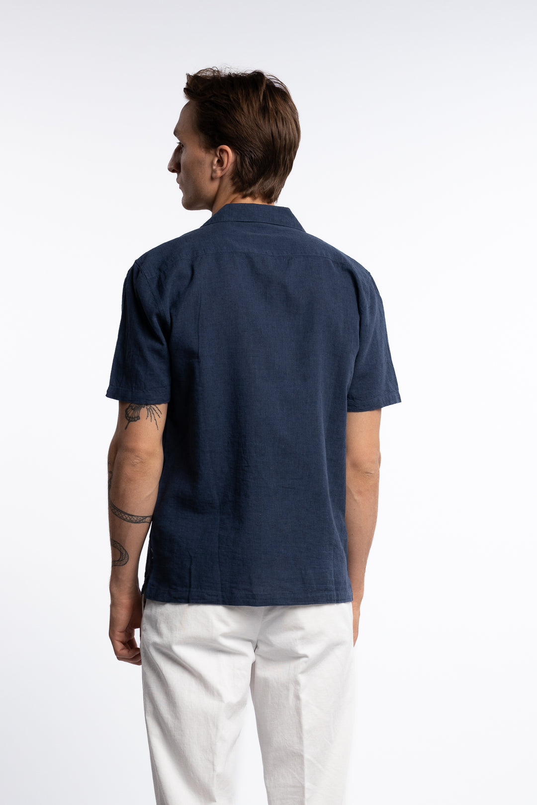 Casual Linen Blend Resort S/S Navy