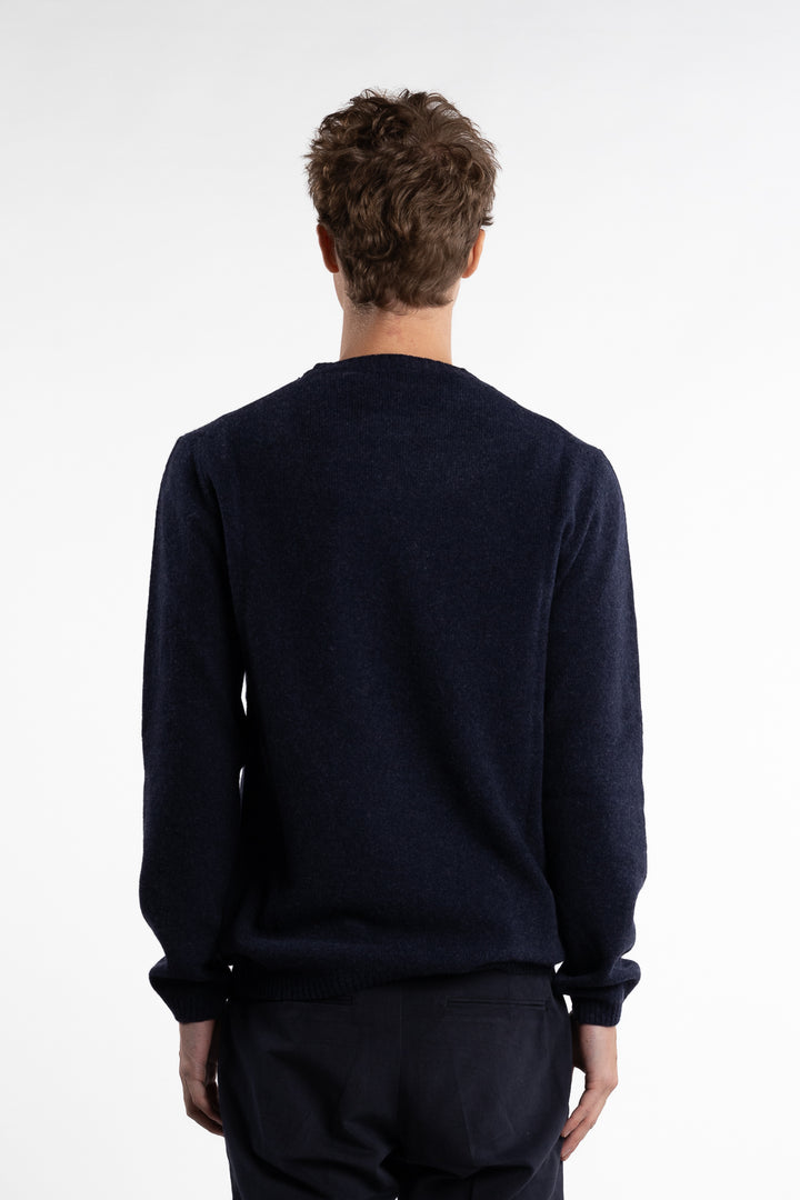 Merino Roundneck Melert Navy