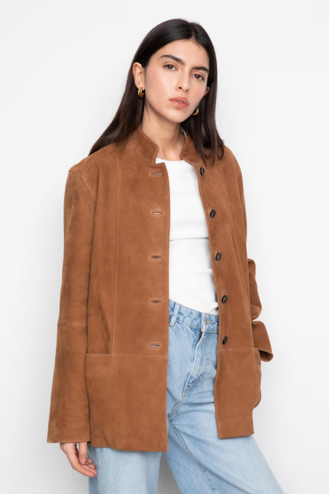 Lauren Leather Jacket - 1043 Camel suede