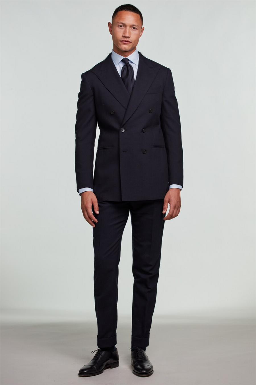 Slimline Pinstriped Twill Shirt Light Blue