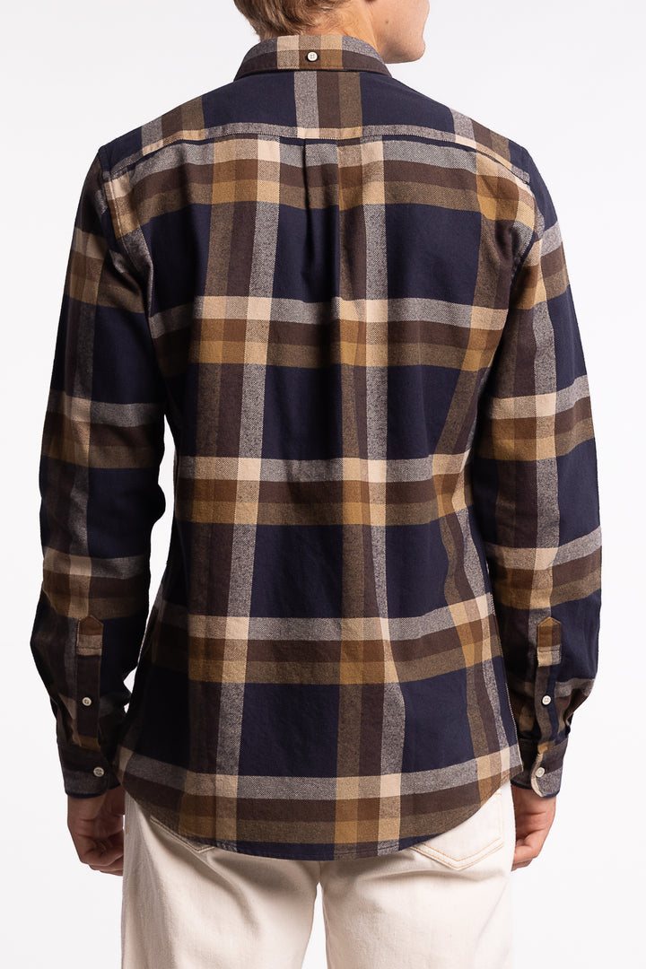 Folley Tailored Checked Shirt Navy
