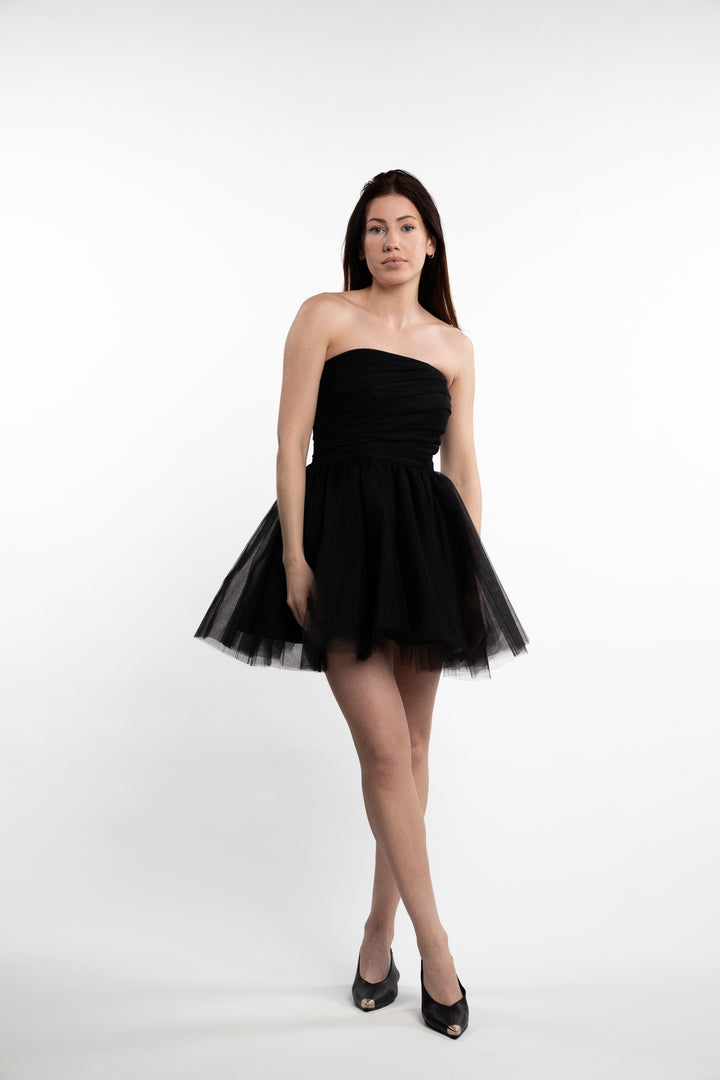 Swan Dress Short- Black