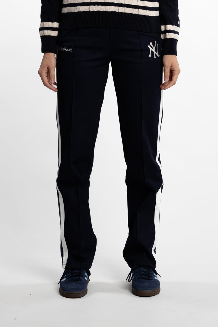 Yankees Serif Track Pants - Navy White