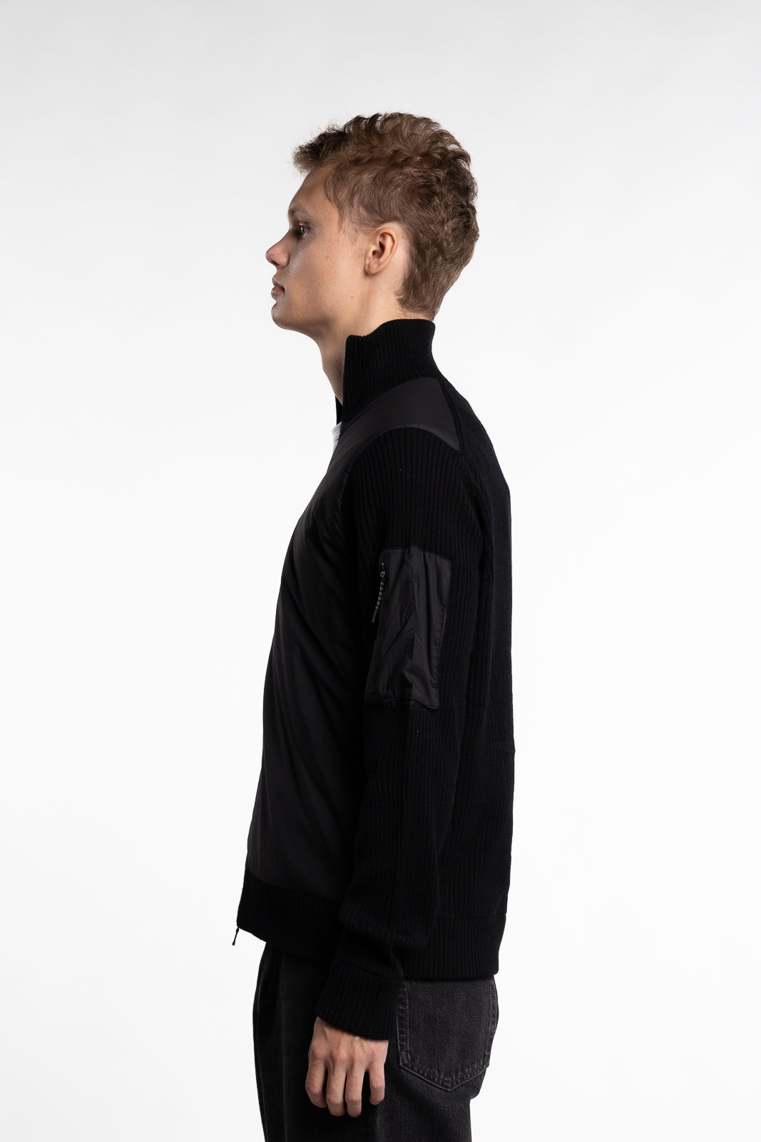 Beck Knitted Hybrid Jacket Black