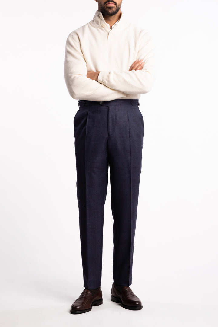 Prato Flanell Pant Navy Check