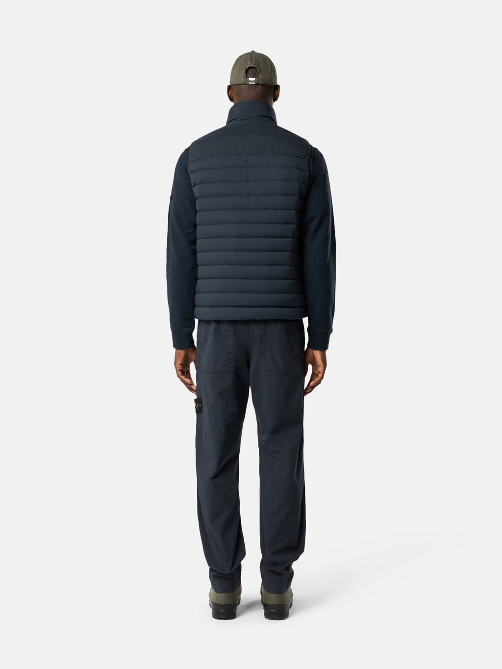 3100035 Stretch Organic Broken Twill Cotton 'OLD' Effect Navy Blue