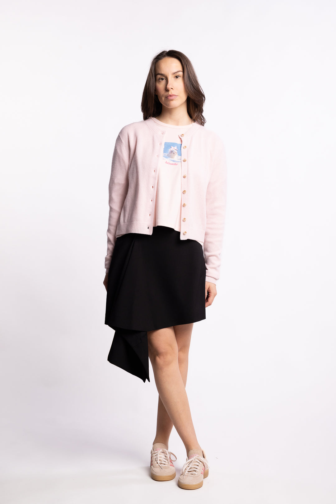 Slim Cashmere Cardigan- Lt. Pink
