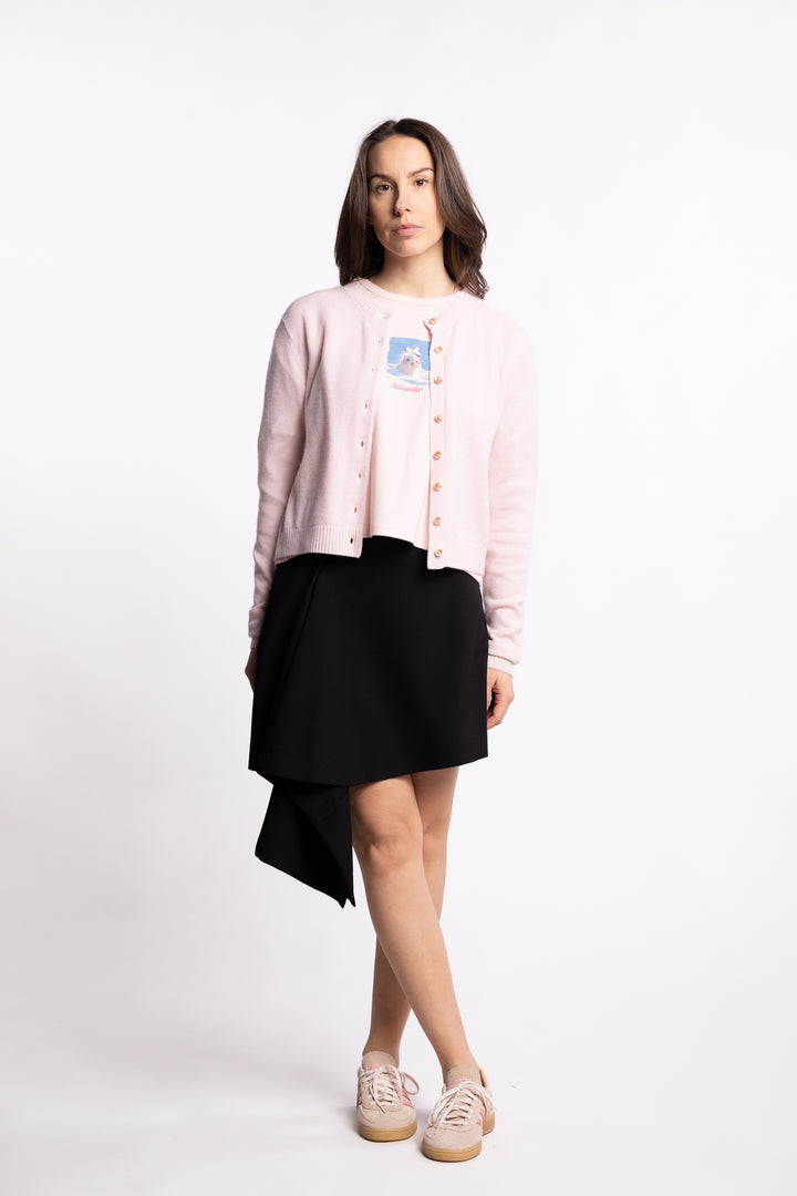 Slim Cashmere Cardigan- Lt. Pink