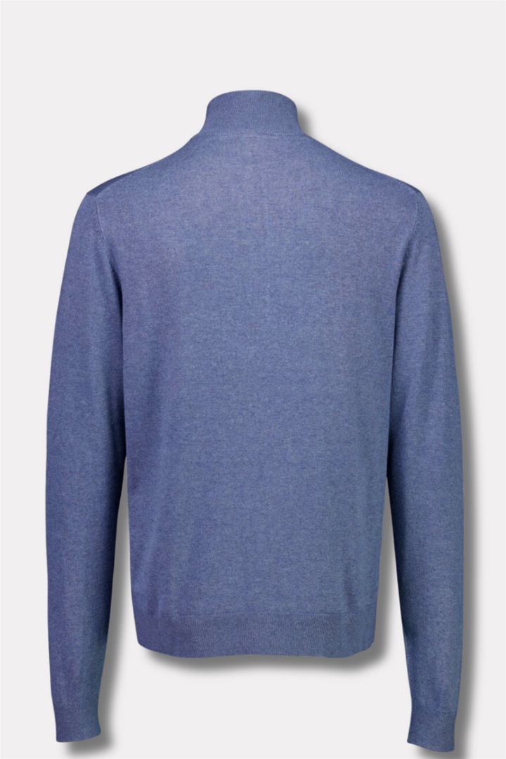 Ecovero Half-Zip Knit Blue Blend