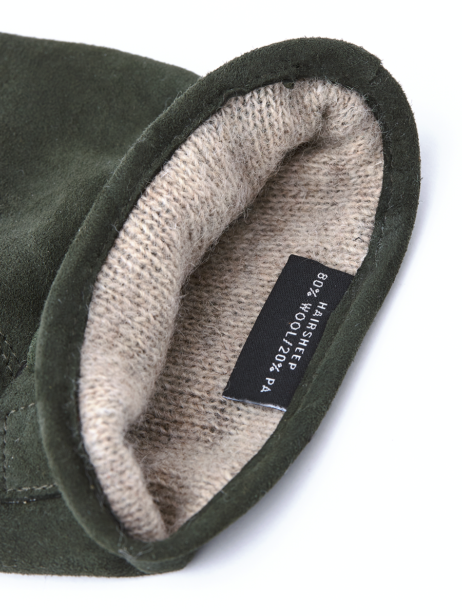 Robert Suede Leather Gloves Dark Olive