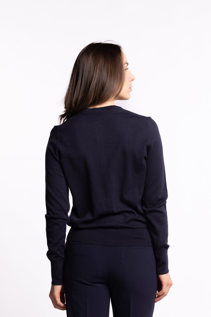 Merino Short Cardigan- Dark Navy