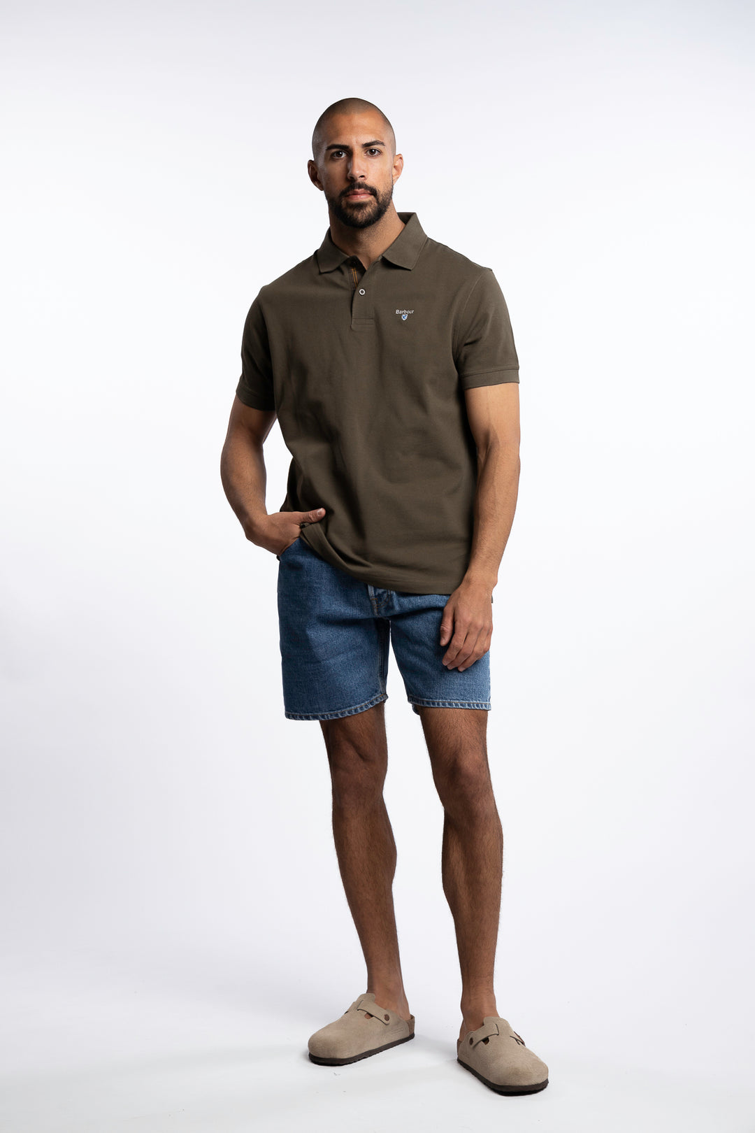 Tartan Pique Polo Shirt Olive