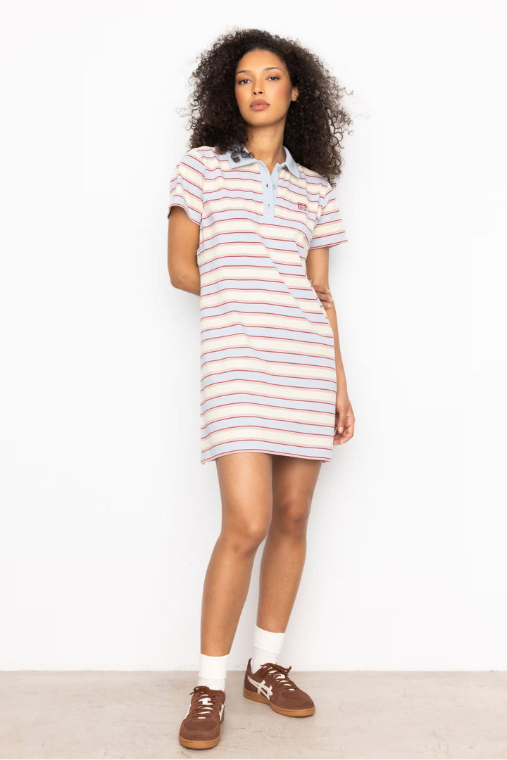 Emma Polo Dress - Ocean Stripe