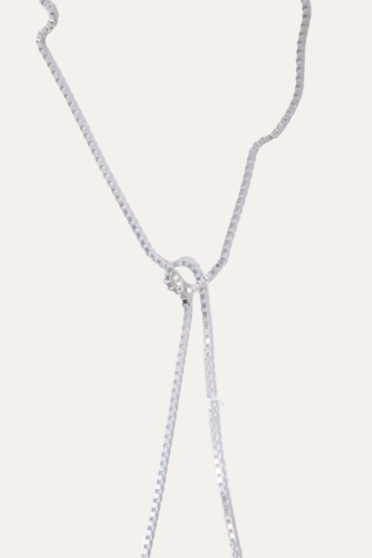 Knot Box Chain Tie Silver