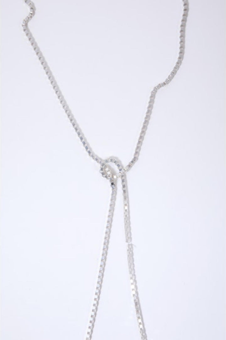 Knot Box Chain Tie Silver
