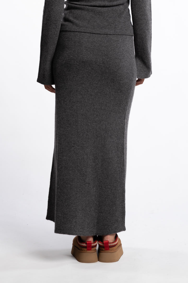 Jana Knit Skirt - Dark Grey Melange