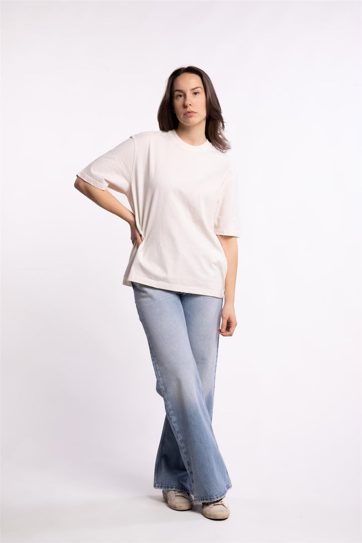 Relaxed Fit T-Shirt Logo Patch- Heritage White