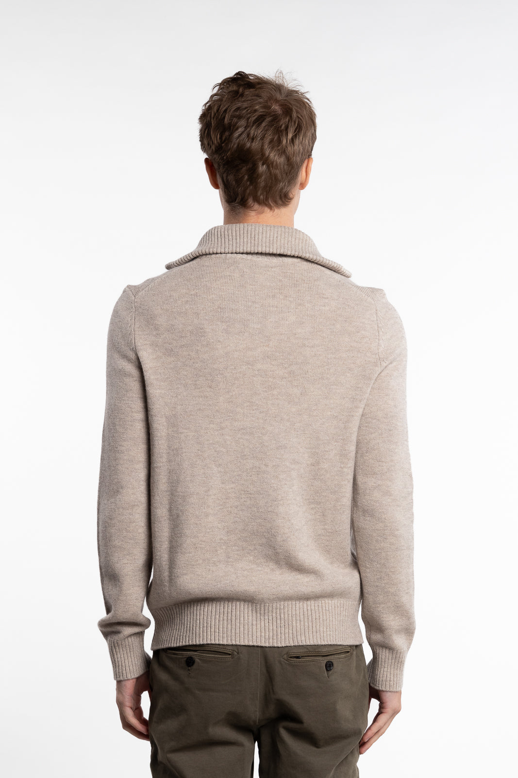 New Hertford Merino Half Zip Khaki