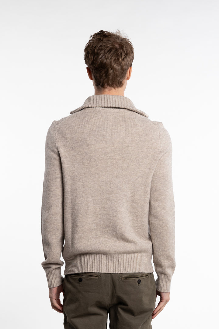 New Hertford Merino Half Zip Khaki