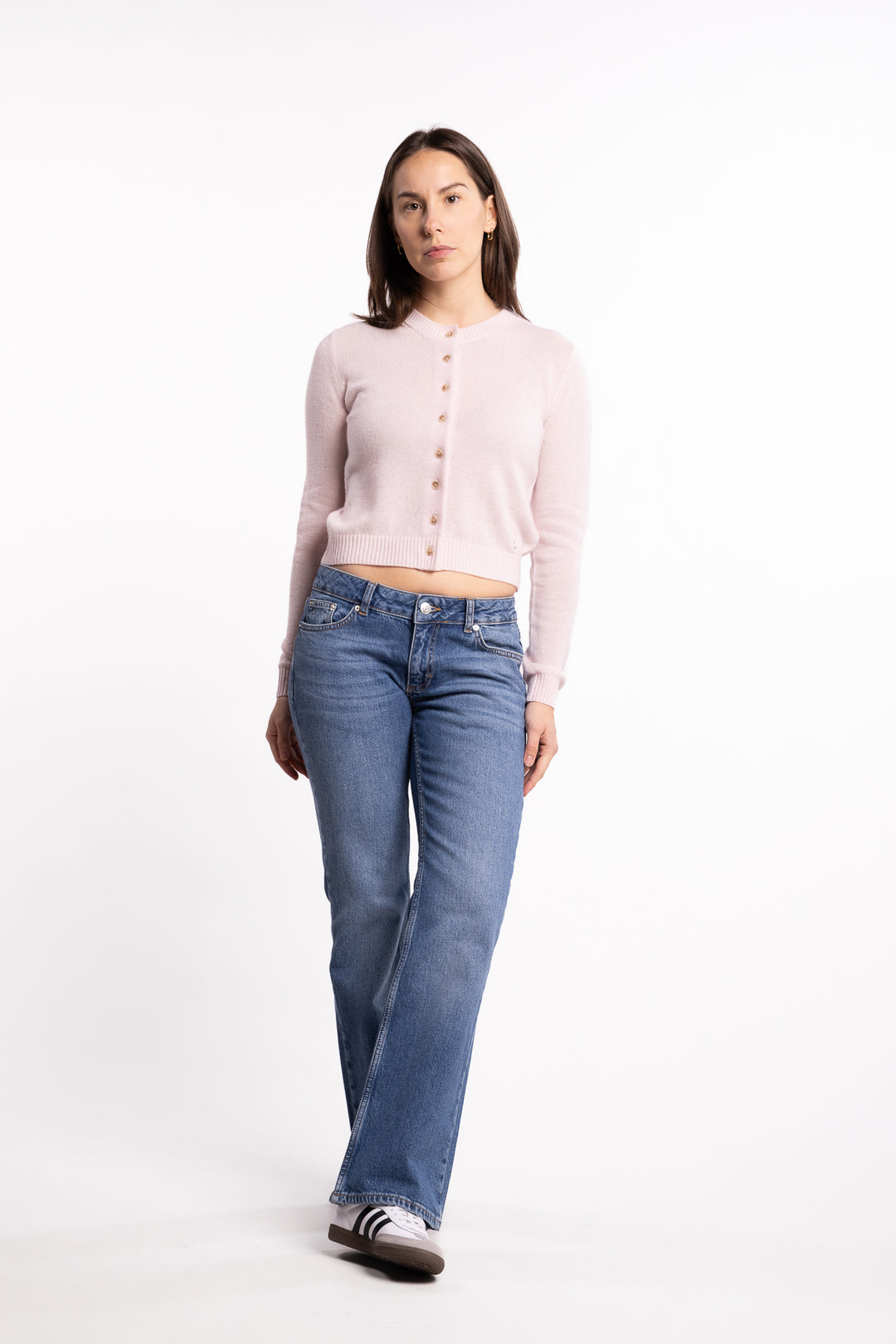 Slim Cashmere Cardigan- Lt. Pink