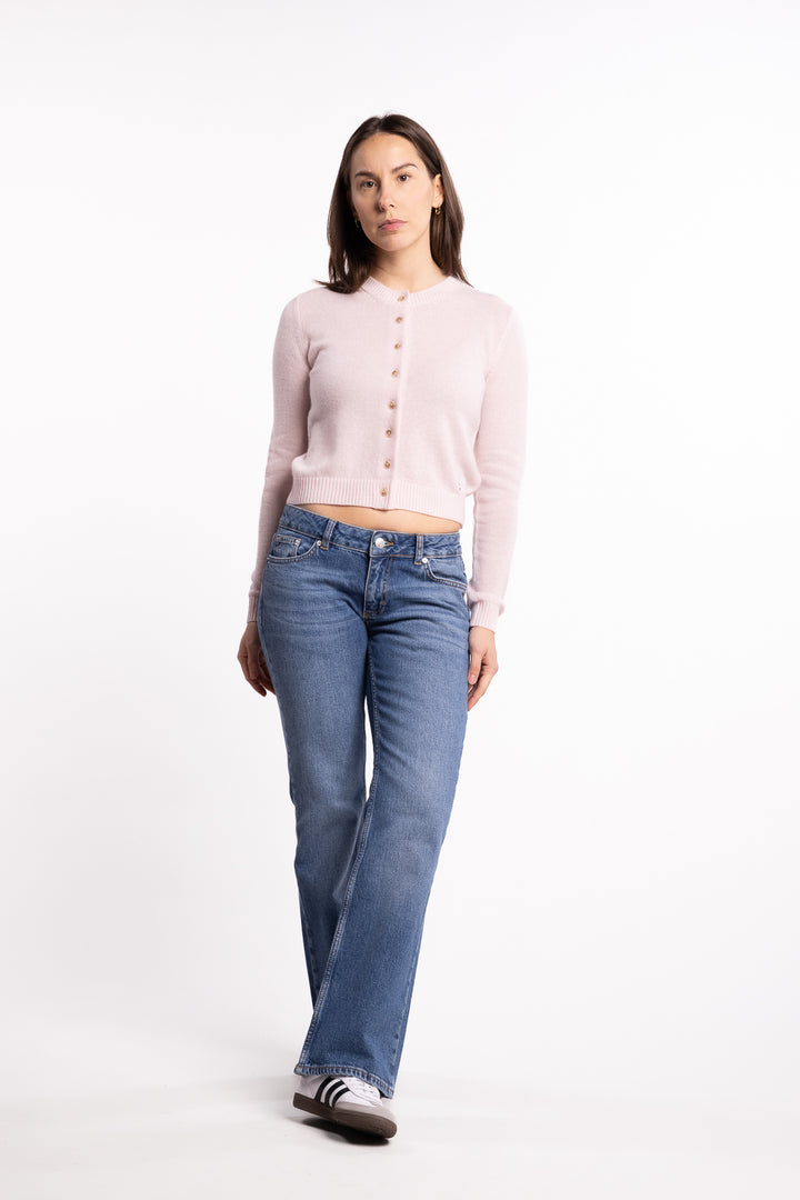 Slim Cashmere Cardigan- Lt. Pink