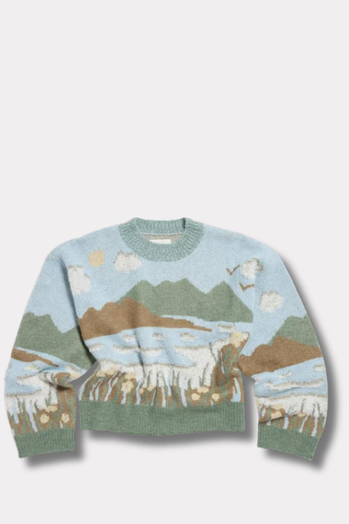 Tine Landscape Crew Neck- Lt. Blue