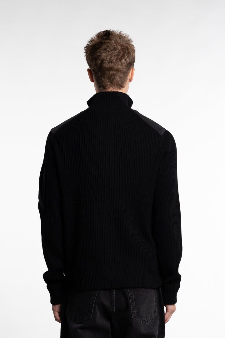 Beck Knitted Hybrid Jacket Black