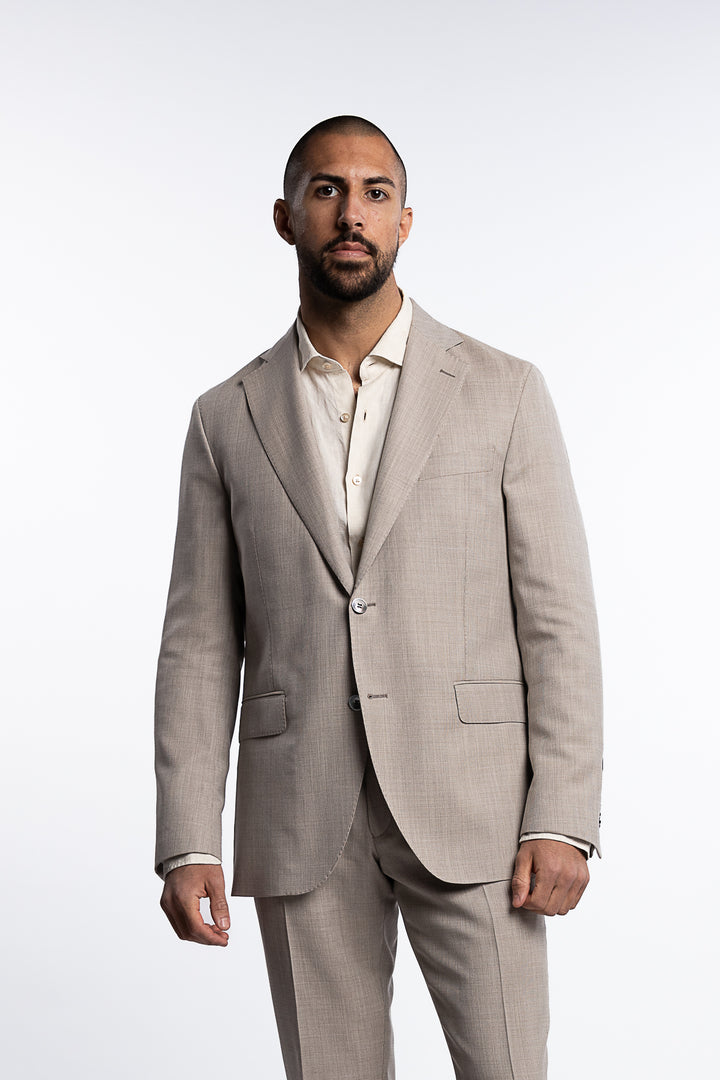 Fogerty Regular Fit  Structured Wool Blazer Beige