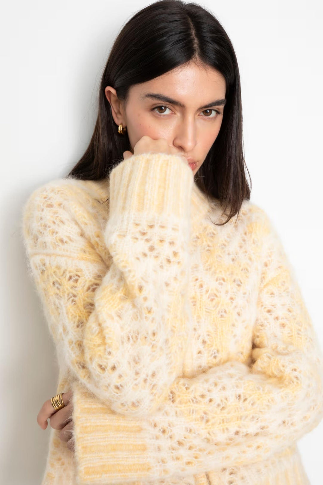 Briana Zip Knit - Light Yellow
