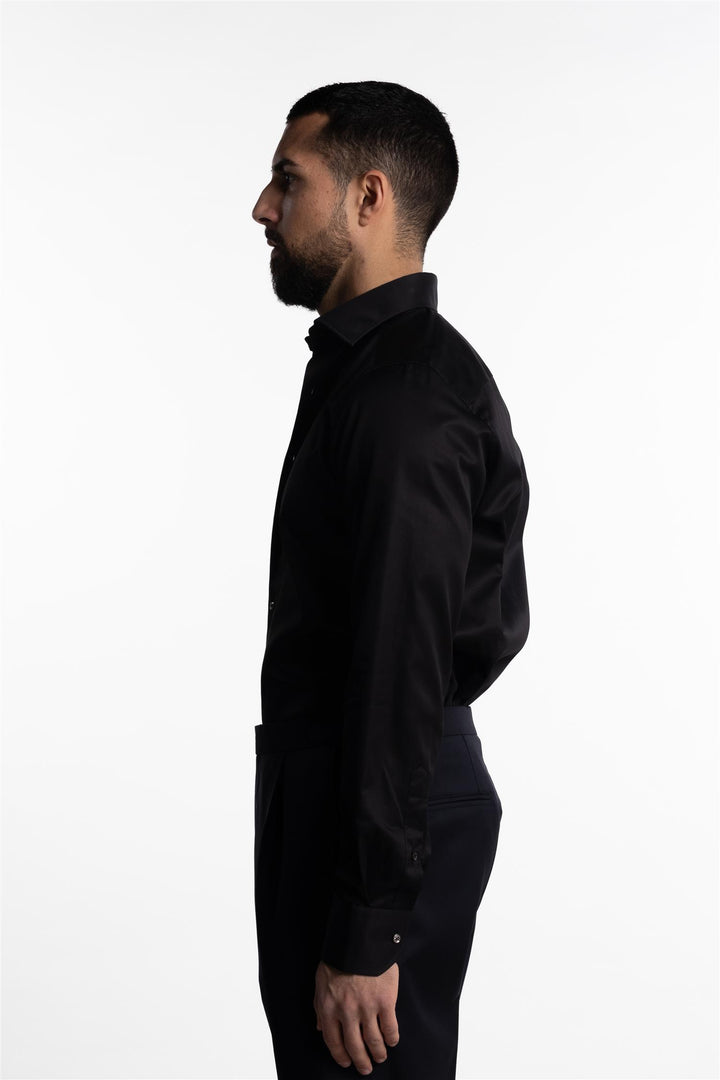 Fitted Body Twill Shirt Black